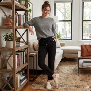 ZARA | Black Tapered Drawstring Pants